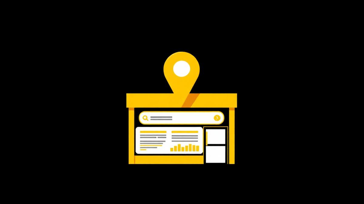 Illustration: a map pin over a small shop front