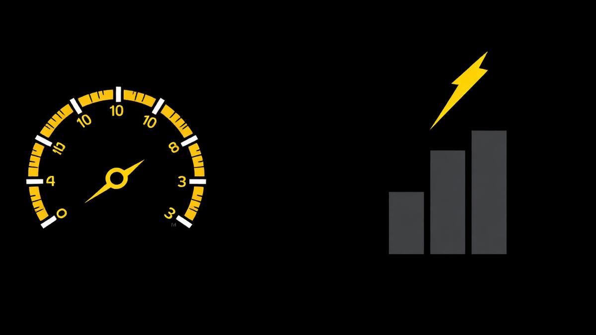 Illustration: a speed gauge and page performance bars